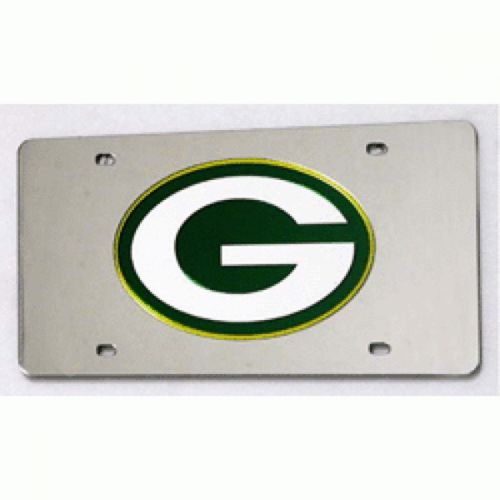 Green bay packers silver laser license plate - 3301l