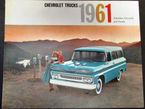 Original 1961 chevrolet truck dealer sales brochure suburban carryall panel