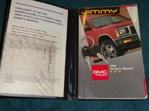 1992 gmc jimmy owner&#039;s manual set / original guide book set