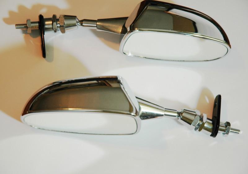 Universal fairing mount chrome left and right mirror 6mm stem 20-46293