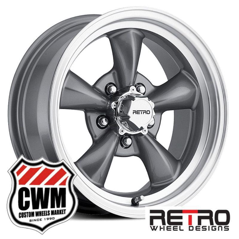 15x6"/15x7" retro wheel designs gray wheels rims 5x4.75" for chevy cars 53-81