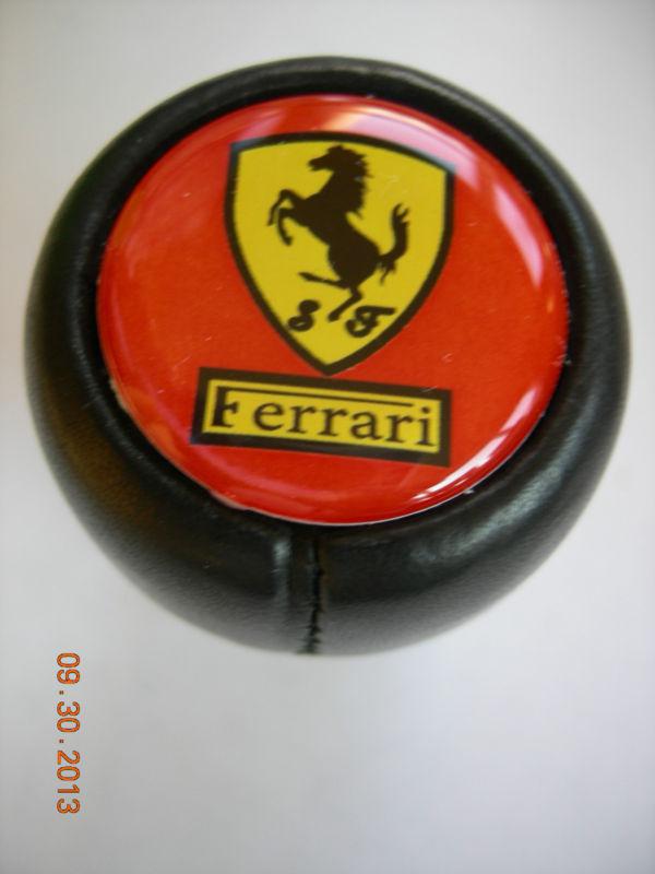 Ferrari  gear shift knob leather reddish  with yellow shield