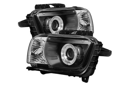 Spyder cc2010hl camaro black clear halo projector headlights head light