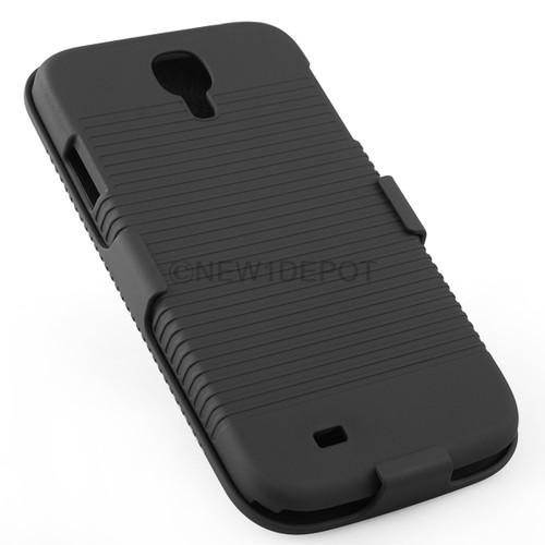 New black hard protector phone case w/ holster belt clip for samsung galaxy s4