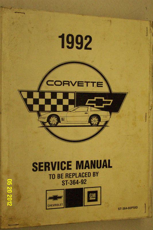 1992 preliminary corvette repair shop repair service manual  oem
