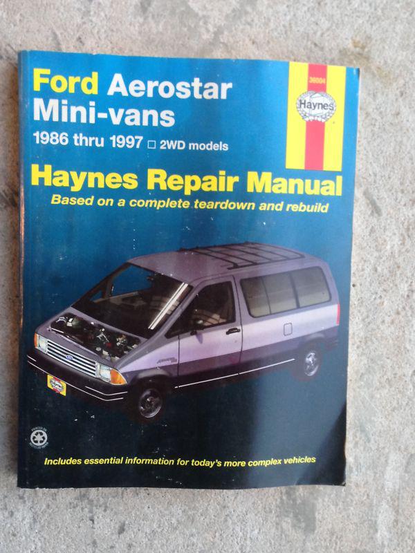 Haynes repair manual 1986 1997 ford aerostar mini-vans