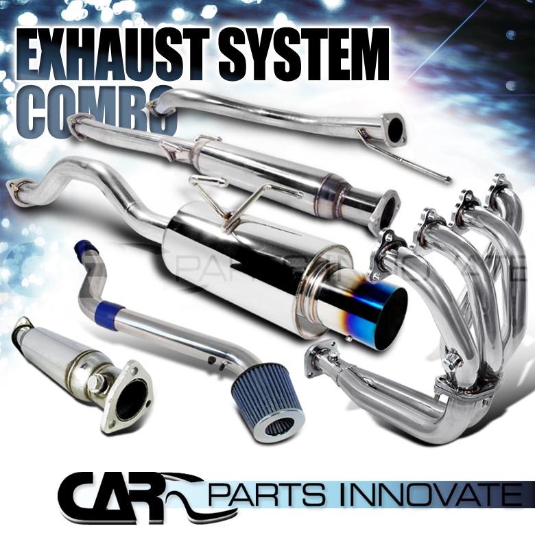 1996-1998 civic ex 1.6l l4 cold air intake+header+catback exhaust system