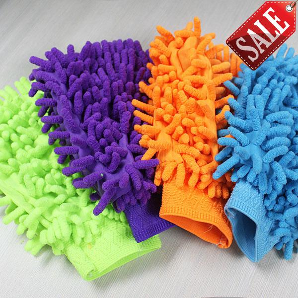 2x super soft mitt microfiber glove for car clearning washing random color aa15
