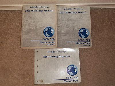 2001 ford f-650\f-750 factory issue repair manual set