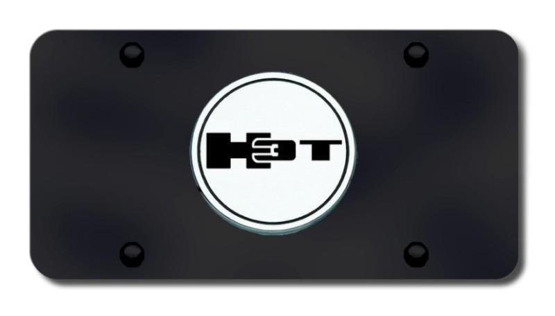 Gm h3t logo chrome on black license plate made in usa genuine