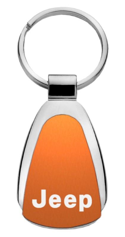Chrysler jeep orange teardrop keychain / key fob engraved in usa genuine