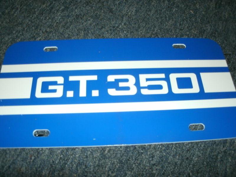 Shelby cobra mustang gt350 gt-350 side stripe logo license plate blue / white ne