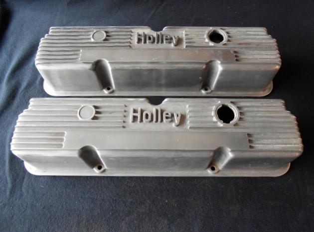Rare! holley finned aluminum valve covers rat rod gasser fe ford 332 352 390 428
