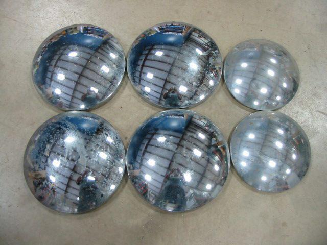 Set of six vintage full  moon hub caps