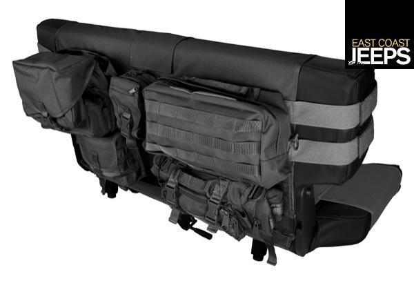 13246.01 rugged ridge rear cargo seat cover, black, 76-06 jeep cj & wrangler