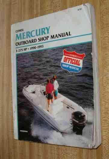 Clymer mercury outboard shop service manual 1990-1993 3 to 275 hp 