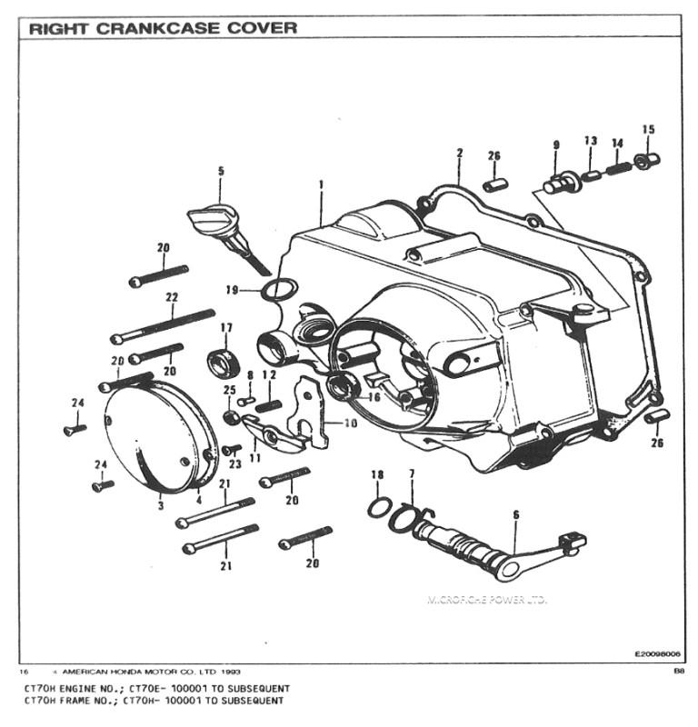 Honda ct70h parts list,catalog, manual / assembly diagram 70 71 