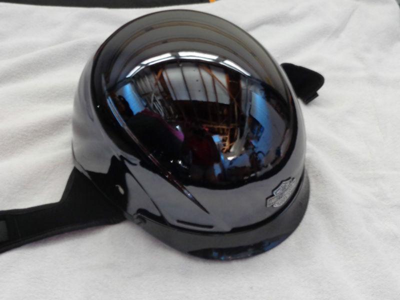 1/2 helmet black chrome with harley logo