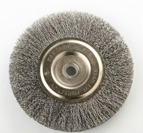 6" wire wheel 1/2" 5/8" arbor automotive rust paint removal finishing shop tool 