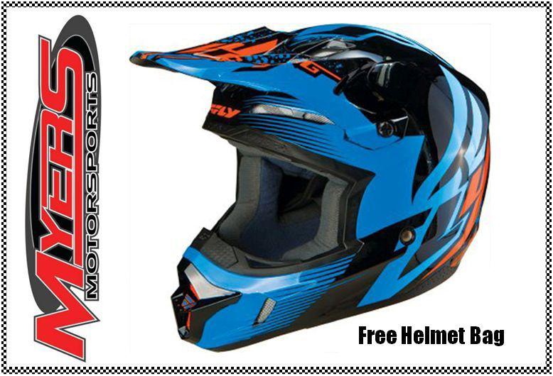Fly kinetic inversion blue orange motocross motorcylce helmet dirt bike atv xxl