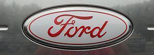 Ford peel & stick decal white/red letters fits 6" grill or rear emblemtrucksuv  