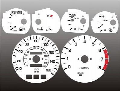 1986-1992 toyota supra turbo 160 mph instrument cluster white face gauges mkiii