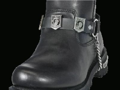 Biker pow mia leather  silver boot chain 