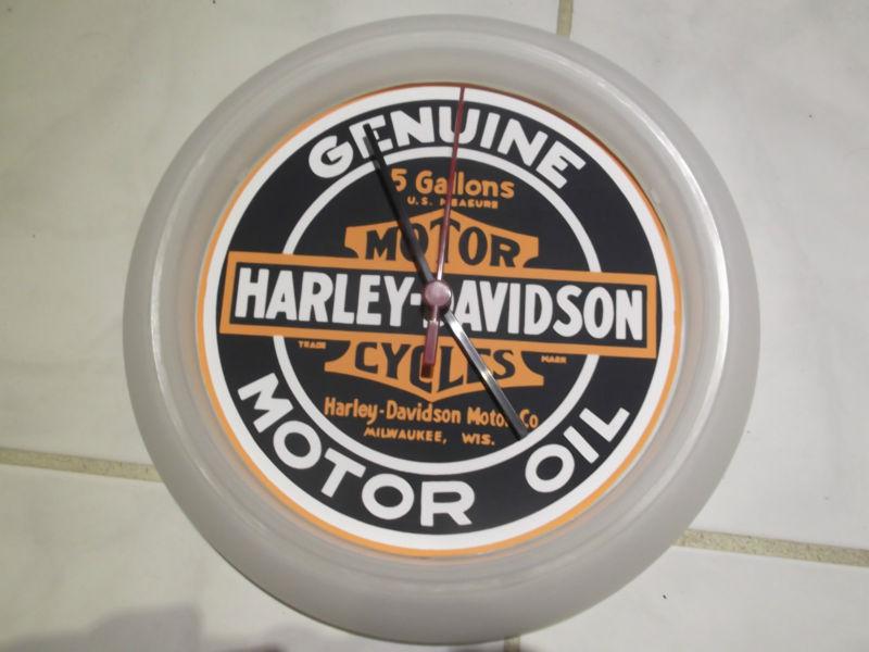 Harley davidson oil, motor oil wall clock
