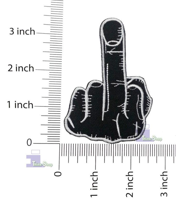Middle finger - embroidered sew or iron on patches with free shipping