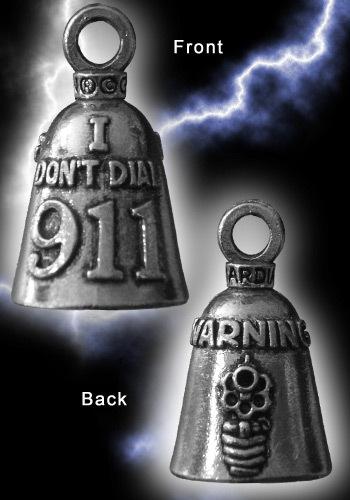 Warning! i don't dial 911 guardian bell motorcycle ride bell or keychain