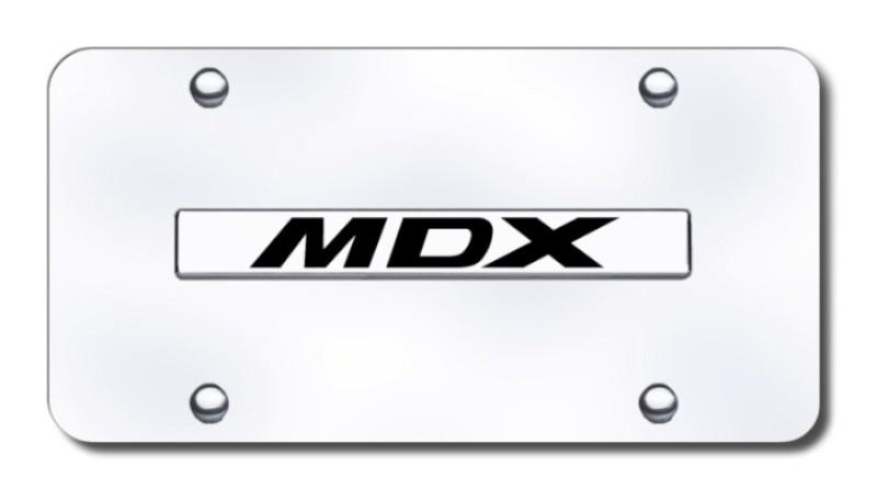 Acura mdx name chrome on chrome license plate made in usa genuine