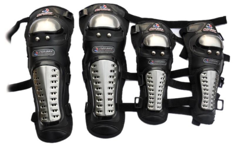 New outdoor sports stainless steel motocross off-road elbow knee pads protector 