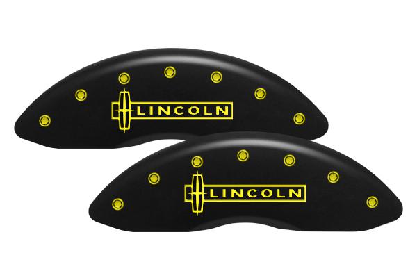 Mgp 10020-s-lcn-ym lincoln caliper covers full set yellow engraved lincoln logo