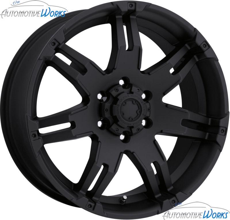 16x8 ultra 237 238 gauntlet 8x165.1 8x6.5 -6mm matte black wheels rims inch 16"