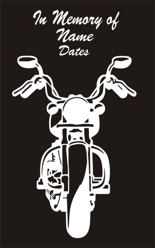 In memory of harley fatboy motorcycle biker vinyl decal window sticker