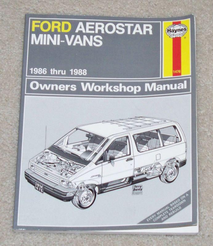 Haynes repair manual ford aerostar mini-vans 1986-1988 1476 1987