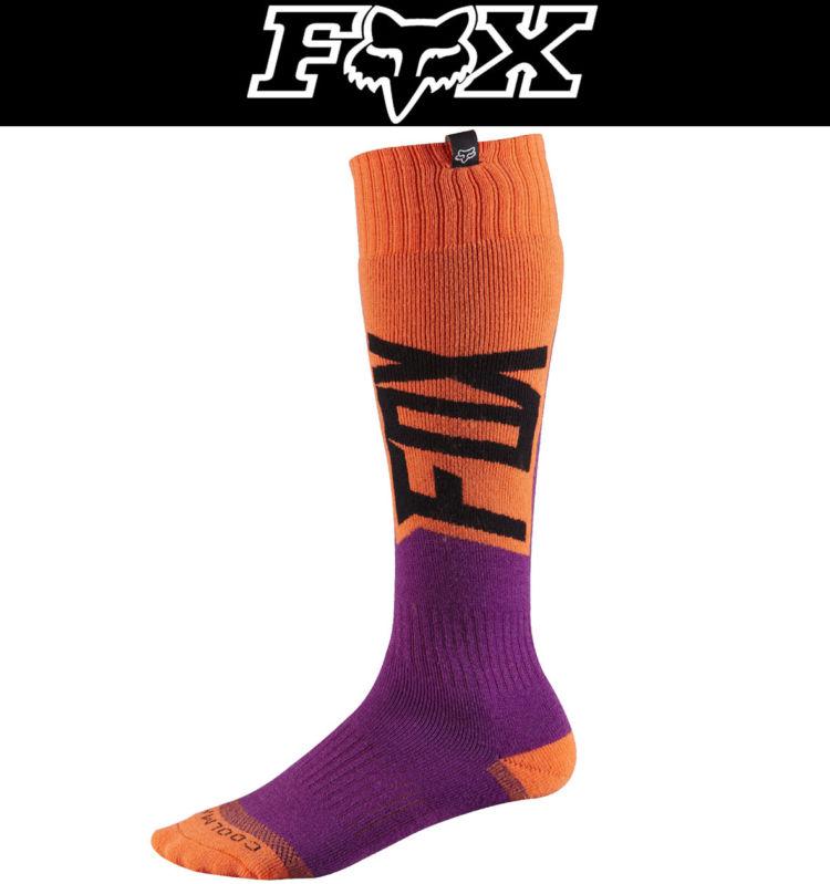Fox racing coolmax given thick socks orange shoe sizes 8-13 dirt atv mx 2014