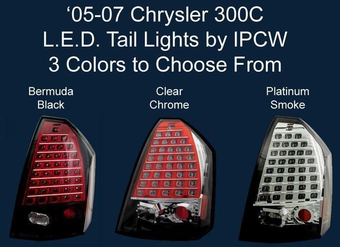 '05 06 07 chrysler 300c l.e.d. tail lights ipcw ledt-412 (3 color options) new