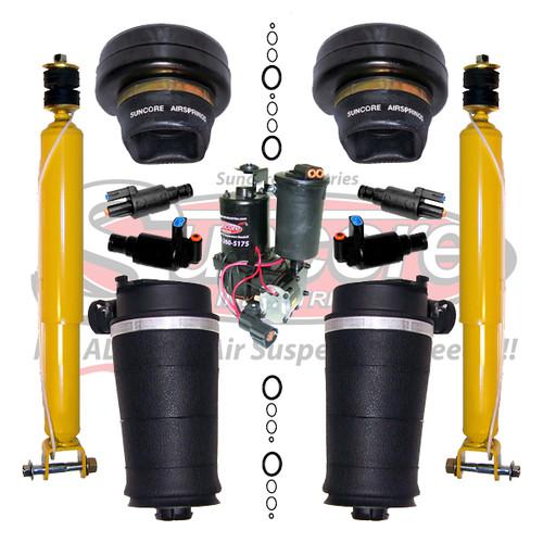 4wheel suspension air spring bags, solenoids, compressor & rear shocks kit