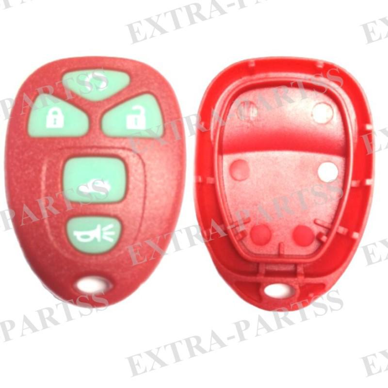 New red glow replacement gm keyless remote key fob shell case & pad clicker
