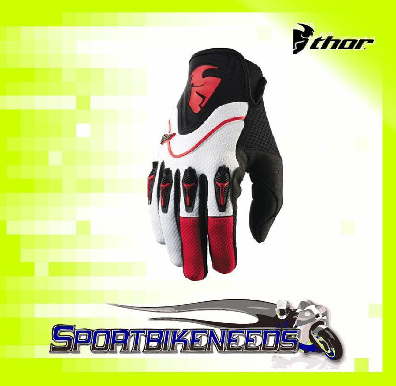 Thor 2012 flow glove red white motocross x-small xs