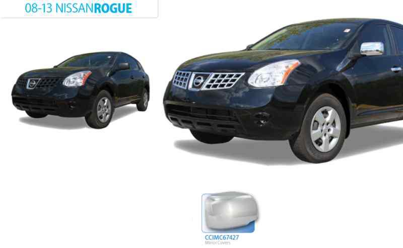 2008 - 2009 nissan rogue abs chrome mirror covers full