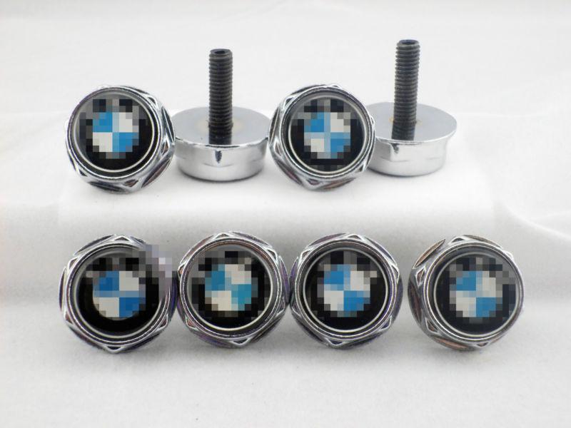 For bmw metal chrome steel license plate frame holder bolts screws new 4 cps