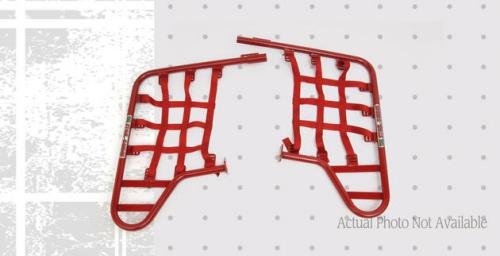 Dg performance red steel nerf bars w/red webbing red/red 54-2118 59-0071