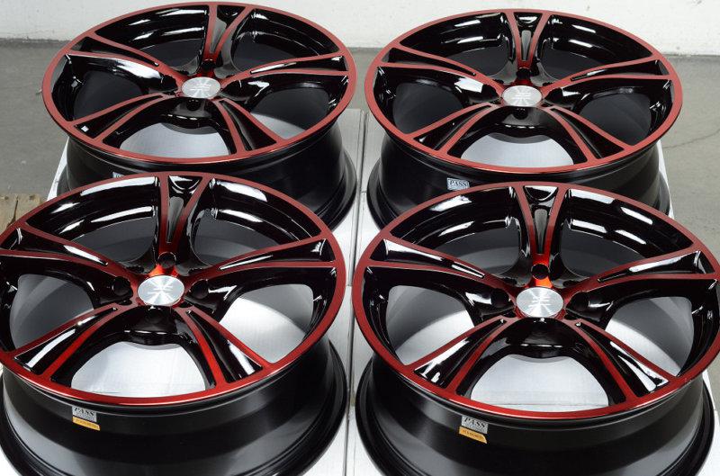 17 4x100 4x114.3 red effect wheels escort cobalt golf g5 g3 jetta civic cl rims