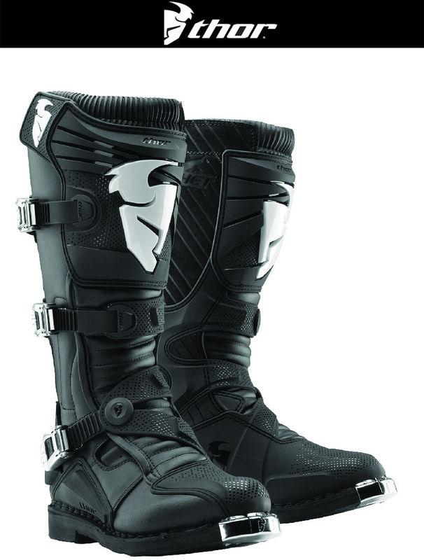 Thor black mens sizes 7-15 ratchet dirt bike boots motocross mx 2014