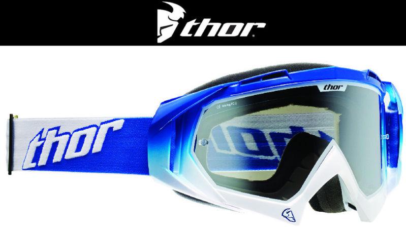 Thor hero blue white fade dirt bike goggles motocross mx atv gogges googles 2014