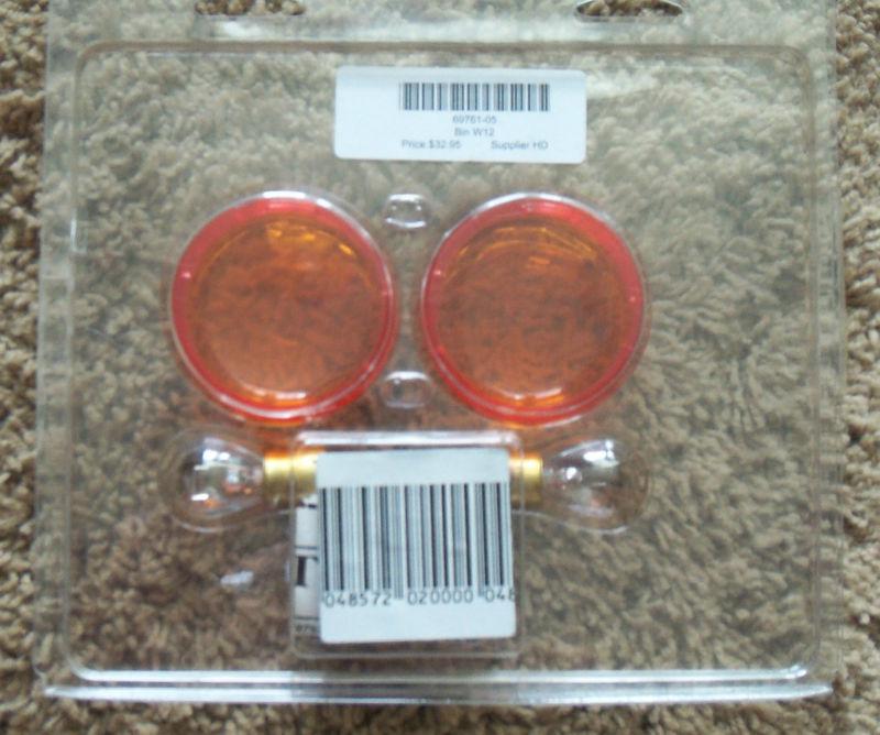 Set of 2 amber harley davidson directional oem bullet lens covers turn signal 