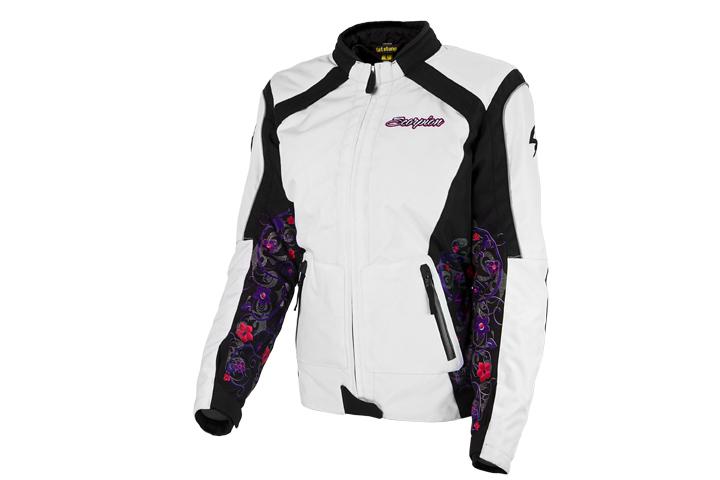 Scorpion dahlia ii 2 white large textile motorcycle womens jacket lrg lg l