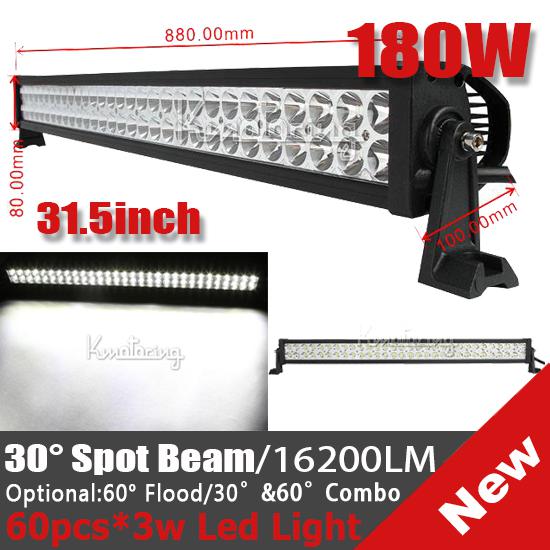 32inch 180w led work light spot/flood/combo offroad driving alloy bar car lamp